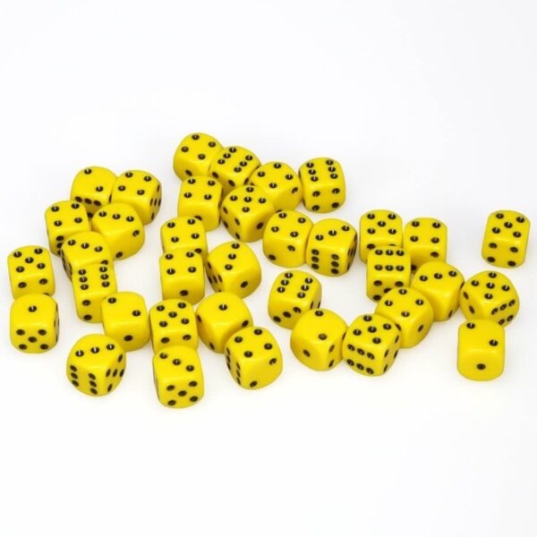 Chessex: 12mm Opaque D6 Dice Set (36) - Yellow with Black Pips - Image 2