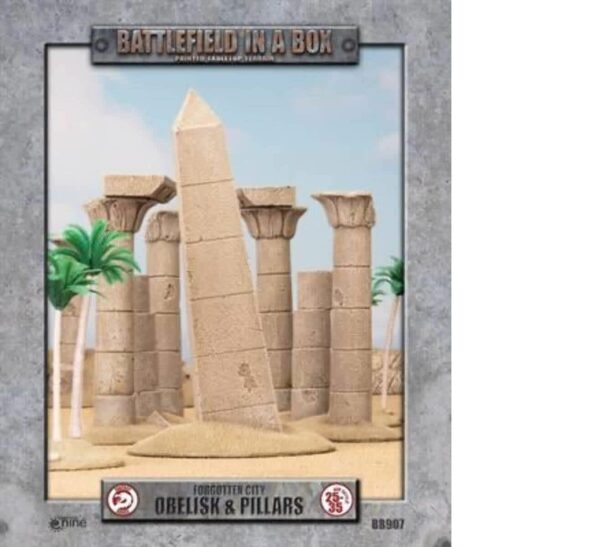 GF9: 28mm Pre-painted Terrain - Forgotten City, Obelisk and Pillars (Sandstone)