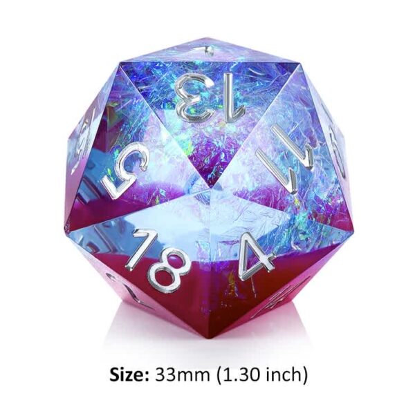 Dice Habit: 33mm Translucent D20 - Ice Crystal