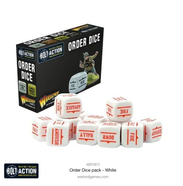 Bolt Action: Orders Dice Pack - White (12)